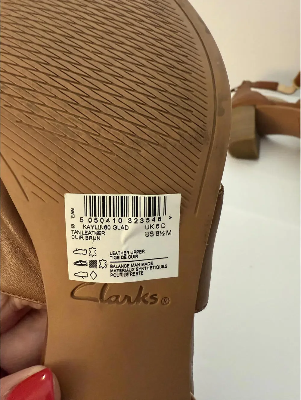 CLARKS Women's Sz 8.5 M Brown Kaylin 60 Glad Leather Sandal Quiet Luxury